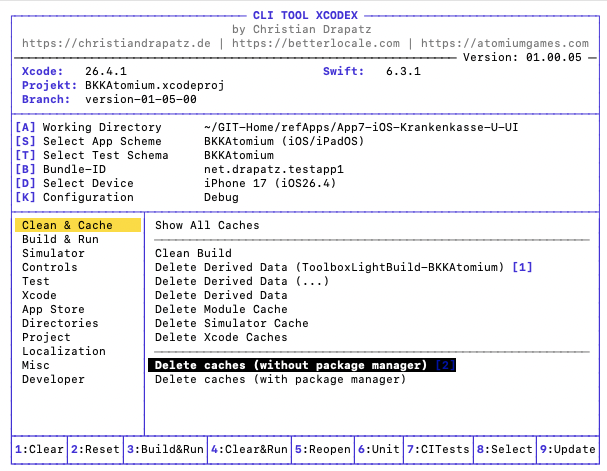 Clean & Cache in xcodex