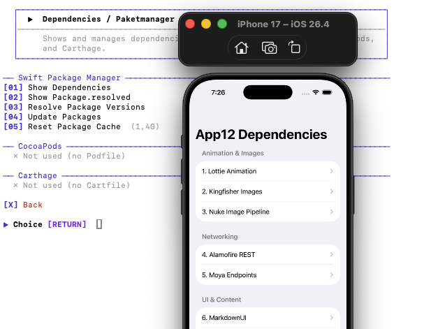 Abhängigkeiten in xcodex