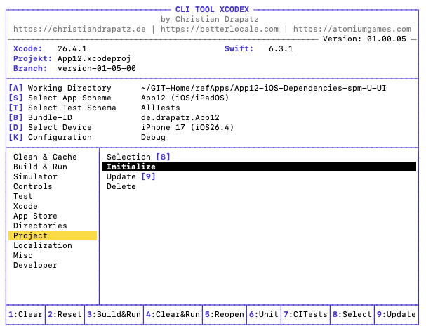 Entwicklungsumgebungen in xcodex