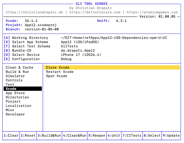 Xcode-Integration in xcodex
