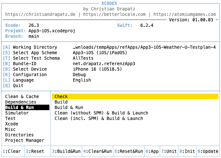 xcodex split-pane interface