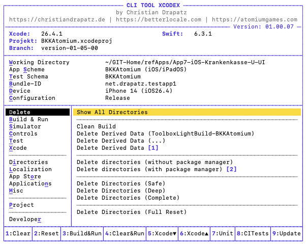 xcodex split-pane interface